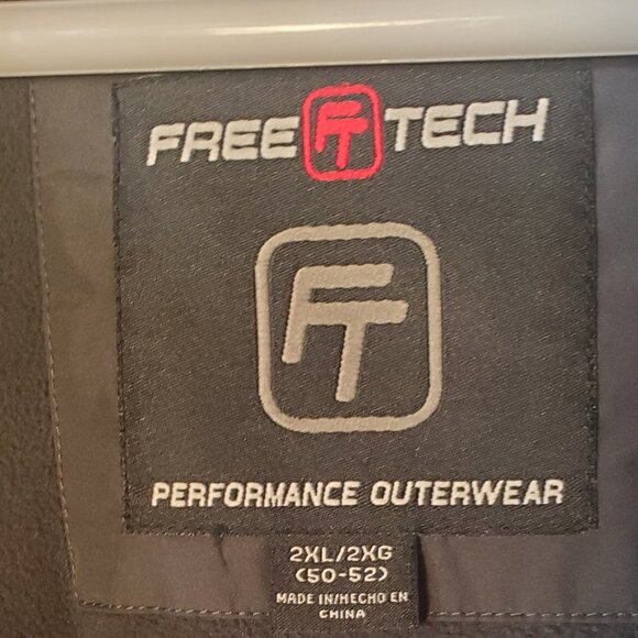 Free Tech Jacket Mens Sz 2XL50-52 Fleece Lined Soft Shell Zipper Water Resistant - Picture 4 of 10